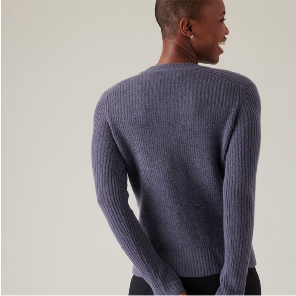 Athleta Layover Cardigan in Nightfall Purple - Extra Fine Merino Wool Blend - Picture 2 of 8